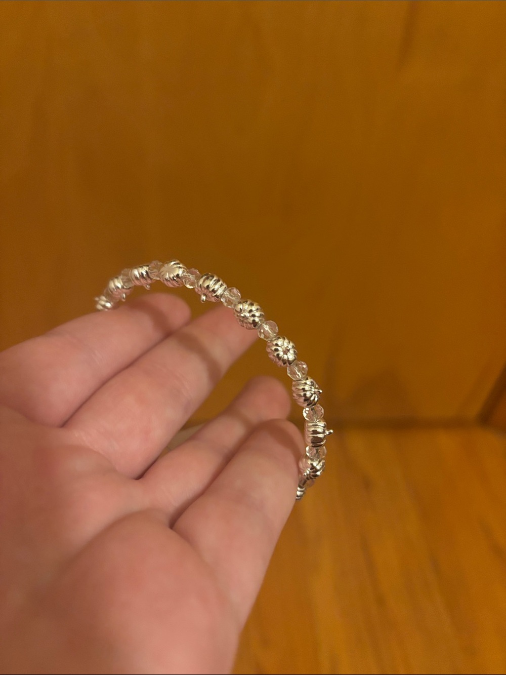 Alex and Ani Silver Pumpkin and Crystal Beaded Bracelet NWT - Picture 6 of 6